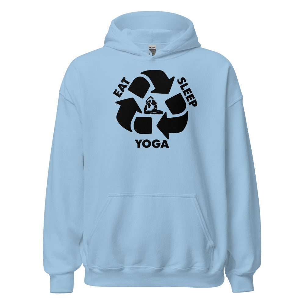 Eat Sleep Yoga Hoodie - Light Blue Color